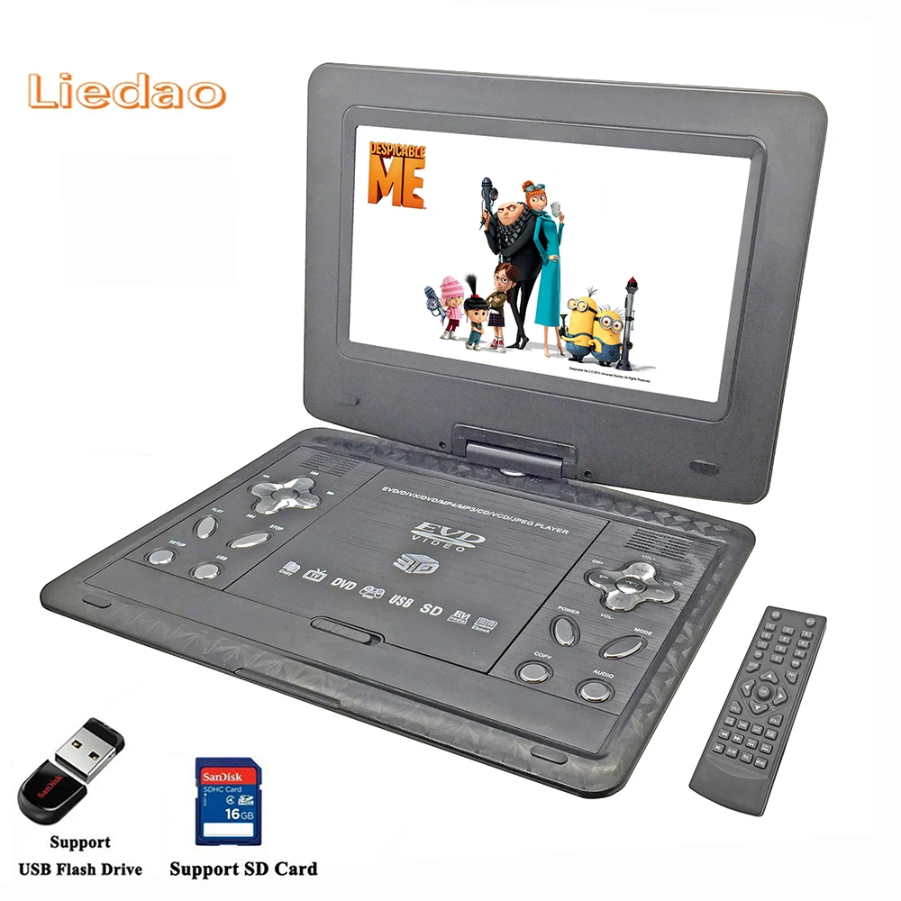 

Liedao 13.9 inch Portable DVD EVD VCD SVCD CD Player With Game and radio Function TV AV Support SD MS MMC Card
