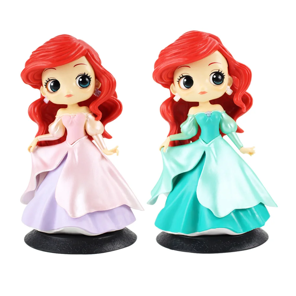 Q Posket Princess Figures Mermaid Ariel Rapunzel Belle QPosket Characters Collectible Modle Dolls Kids Girls Toys Gifts