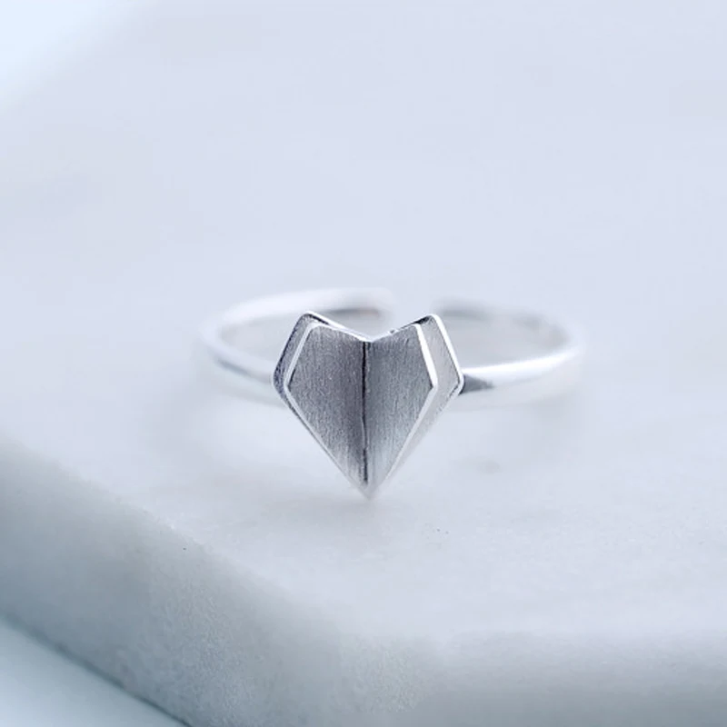 Серебро 925, сладкий, двойной сердцем, щеткой, открытого, кольцо для женской моды подарки