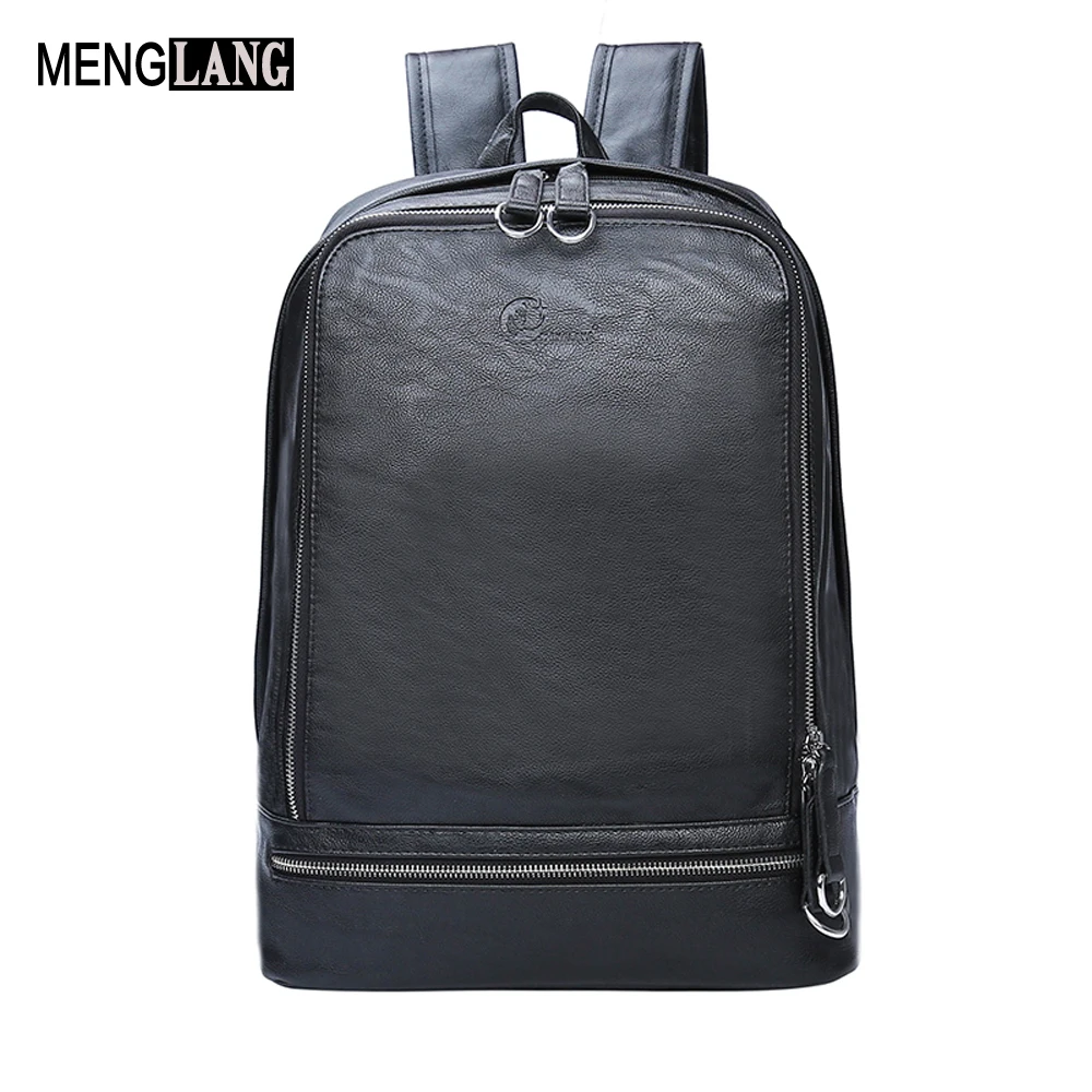 

Backpacking Backpack Men Brand Design Waterproof Laptop PU Leather Men Backpack For Men High Quality Casual Male Travel Bag