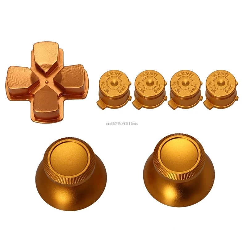 

New Metal Dpad Thumbstick Cap Bullet Buttons For Sony PS4 DualShock 4 Controller Kit