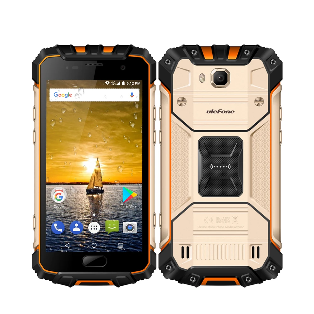 Ulefone Armor 2 IP68 водонепроницаемый мобильный телефон 5," 6 ГБ ОЗУ 64 Гб ПЗУ Helio P25 Восьмиядерный 2,6 ГГц NFC 4700 мАч 4G 16,0 Мп смартфон