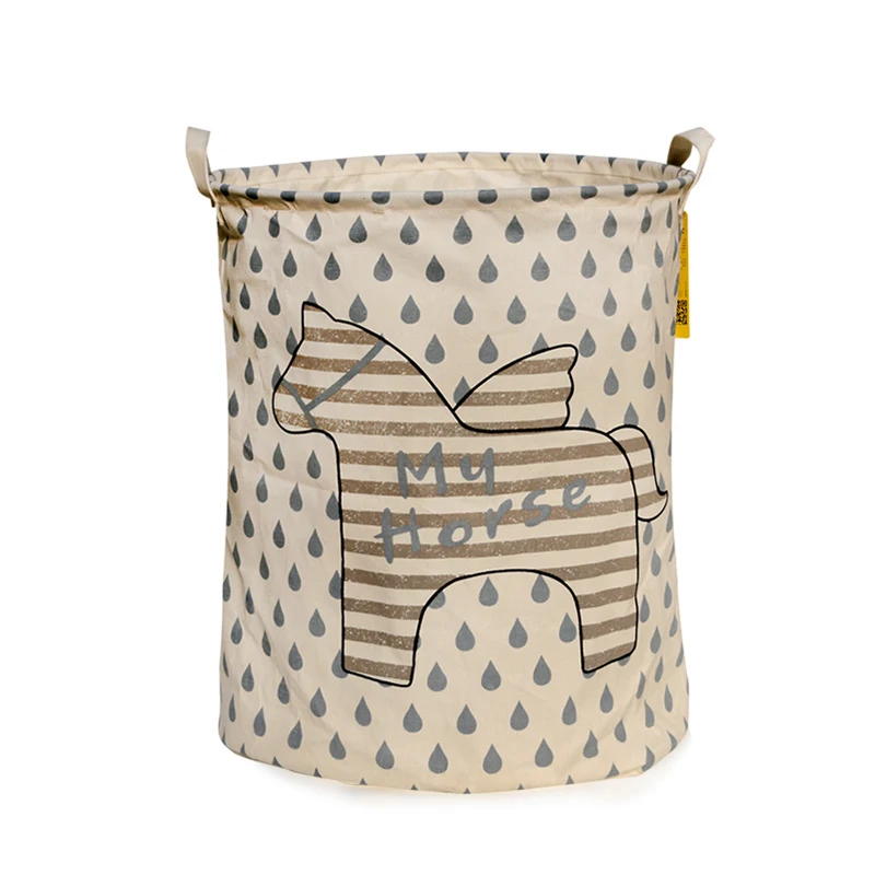 المحمولة القطن قماش القماش الملابس عقد برميل سلة الغسيل لعب الاطفال سلة التخزين