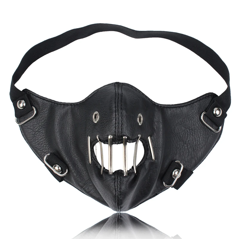 

PU Leather Skull Men Mask Unisex Dustproof Outdoor Black Fashion Mask Hollow out Motorcycle Cycling Masks
