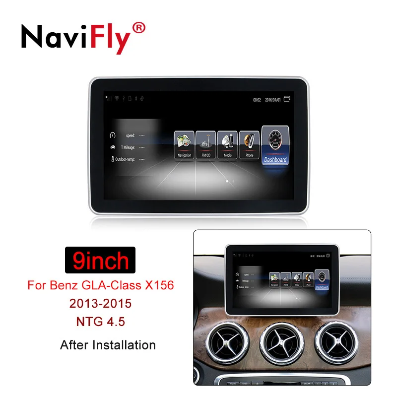 Cheap Navifly Car Multimedia player gps navigator for Mercedes Benz GLA class X156 2013-2017 with 4G SIM card wifi BT radio gps ipod 2