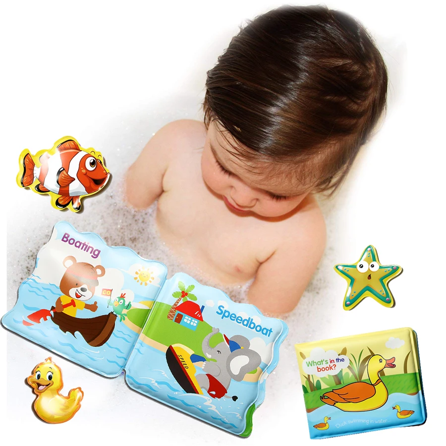 

Floating Baby Bath Time Waterproof Bathtub Books Kids portable Learning Bath Toys Educational Infant water Toys for Toddlers