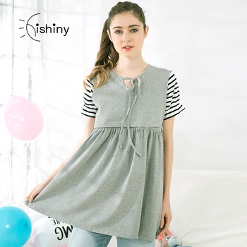 

Maternity clothing 2018 Pregnant Women Summer Short Sleeve Dress Nightgown Breastfeeding And Nursing Women Dresses Women's Tops
