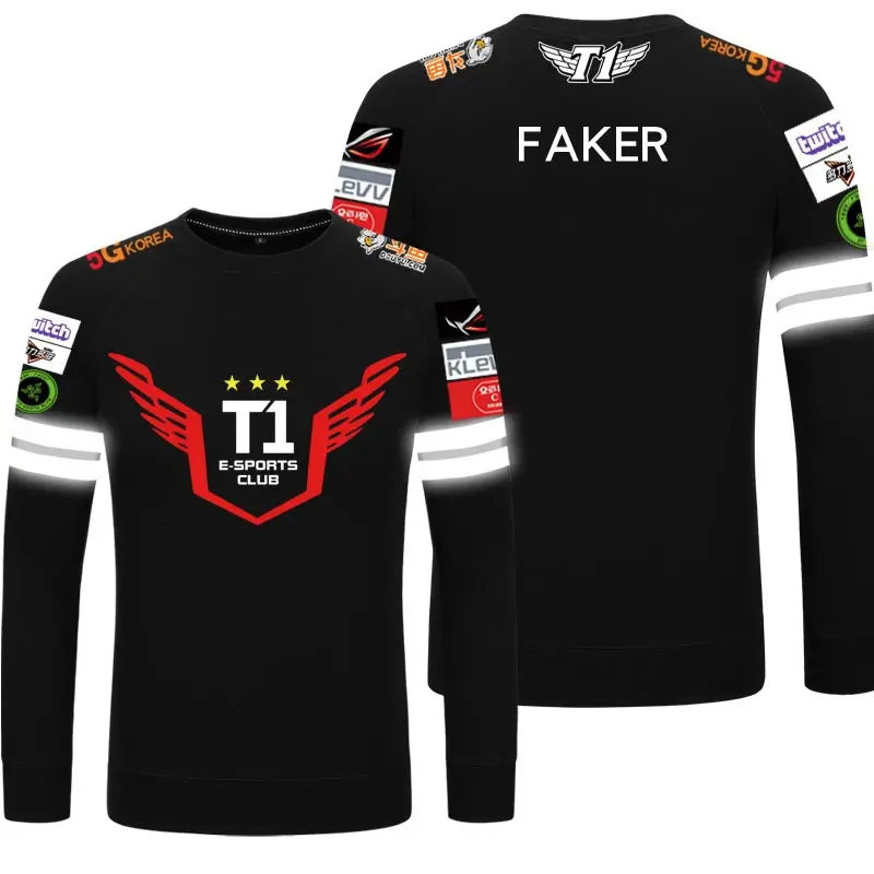 

Hoodies Men Sktt1 Faker Reflective Long Sleeve Pullover S7 Telecom Sweatshirts Cotton Skt Wolf Skt T1 Uniform Coats Women Z40