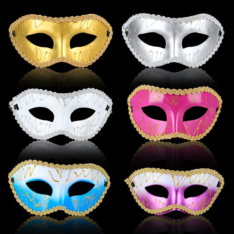 

Painted flat head mask dance wedding party activity decoration Halloween props Christmas Venice half face mask for men and women