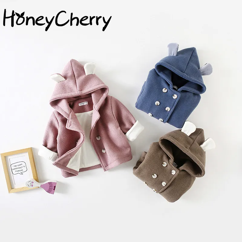 

Baby Boy Coat Bear's Ear Velvet And Thicker Child Nick Children's Clothing Children's Windbreakers Girl Winter Clothes
