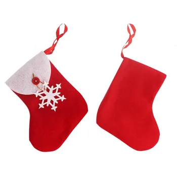 

10pcs Xmas Kids Toys Gift Bags Holders Christmas Santa Claus Stockings Socks Candy bag Christmas Tree Hanging Decorations 30%off