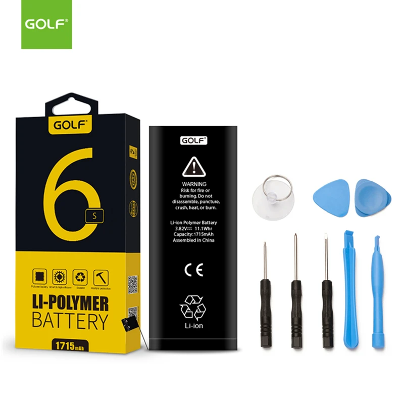 

GOLF Original Battery For iPhone 6 Plus 6S 7 Plus 5 5S 5C 4 4S Internal Replacement Phone Batterie With Installation Tools Kit