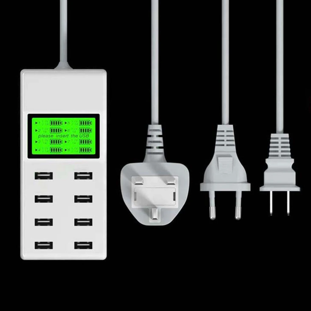8 منافذ USB 40 W الهاتف المحمول اللوحي الشواحن الذكية شاشة الكريستال السائل الجهد الحالي شاشة شحن محول 8 منافذ USB 40 W الهاتف المحمول اللوحي الشواحن الذكية شاشة الكريستال السائل الجهد الحالي شاشة شحن محول