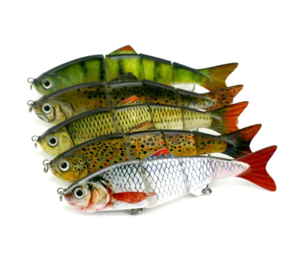 Big Sale 5pcs New Jointed Fishing Lure 4 Segments Crank Swim Baits