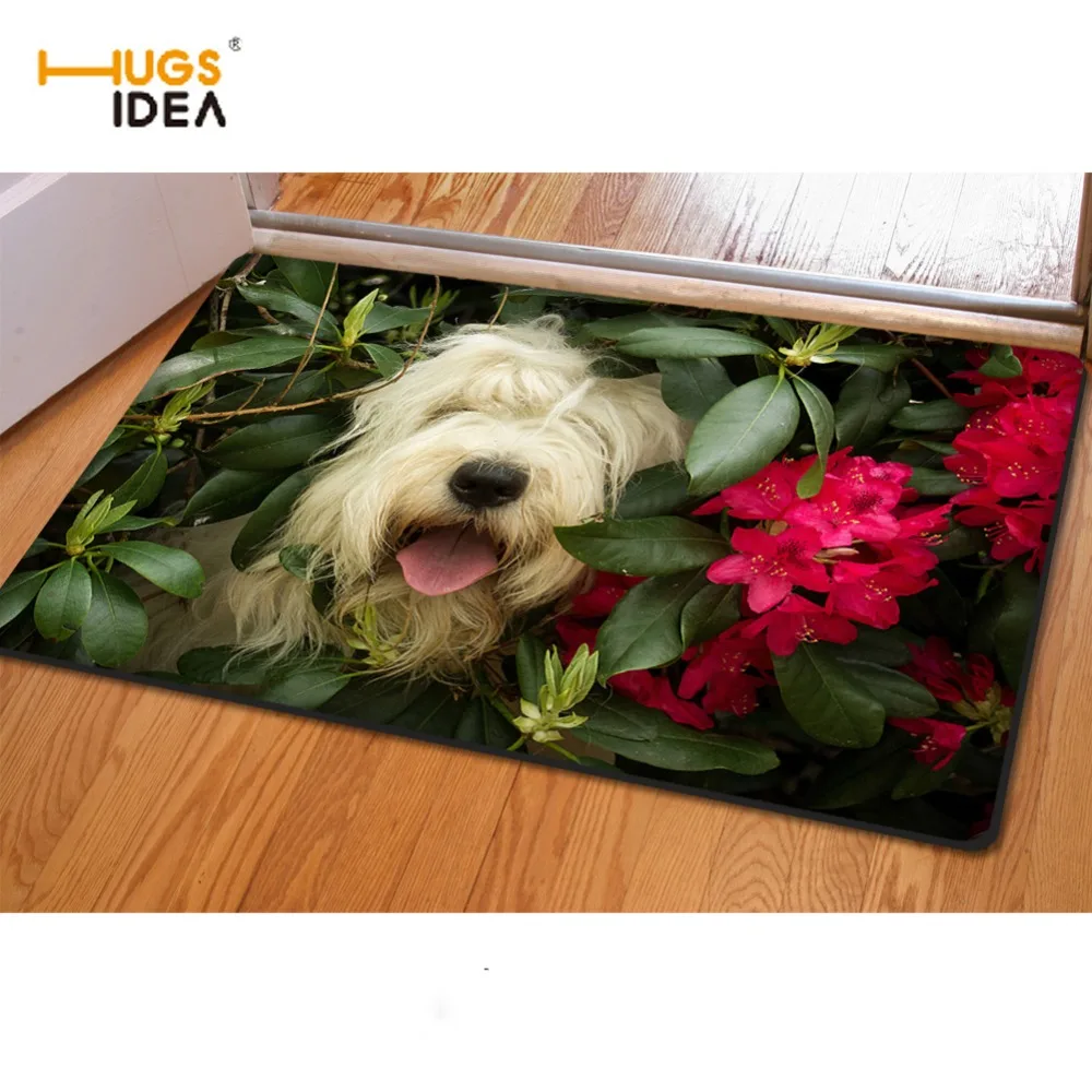 Цена HUGSIDEA половик у двери Rugs Милые 3D Творческий животных Йоркшир печатных дома ковры для Гостиная Ванная комната Кухня Tapis