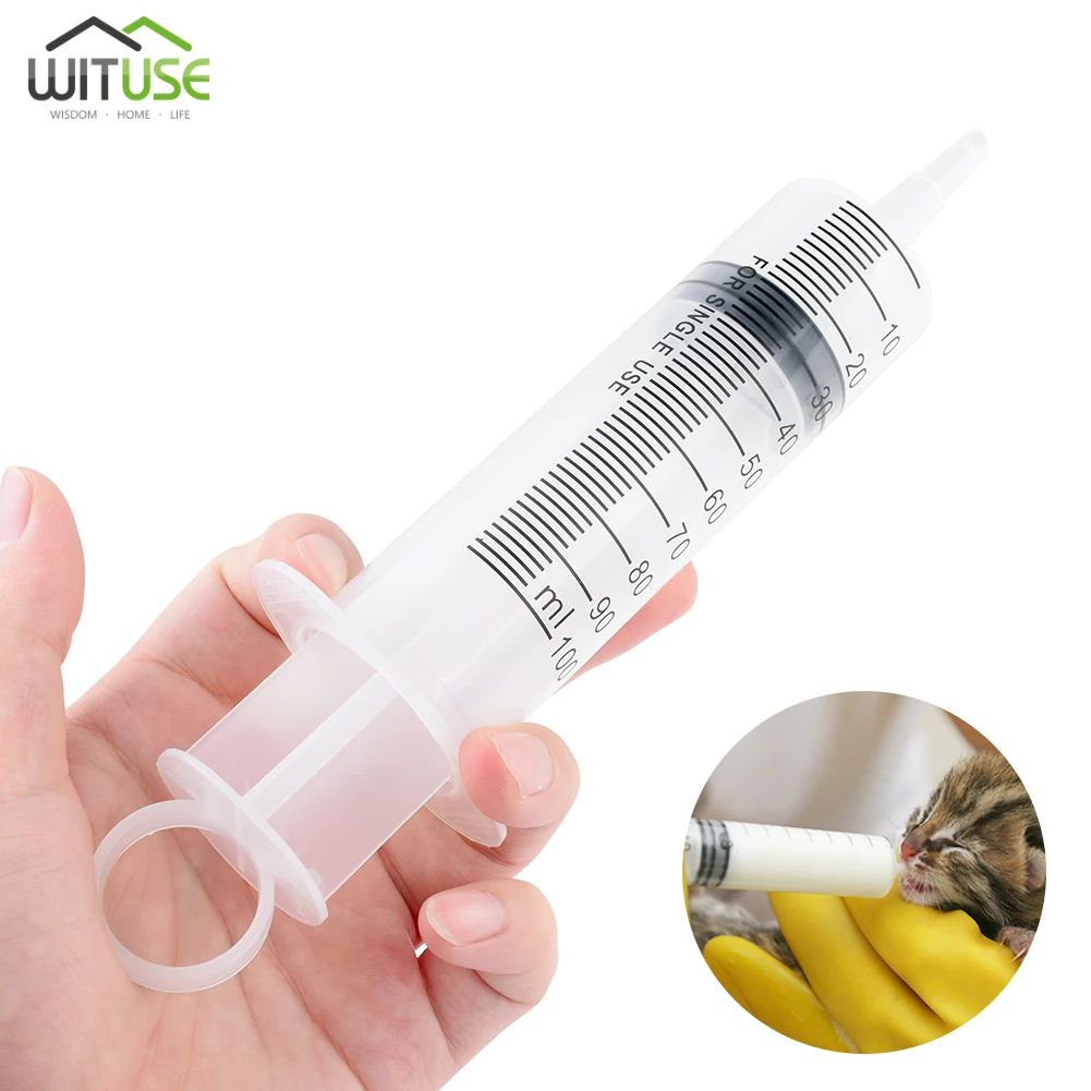 

100-200ml Plastic Syringe Large Capacity Syringe Transparent Reusable Sterile Syringe Nutrient Hydroponics Feeding Accessories