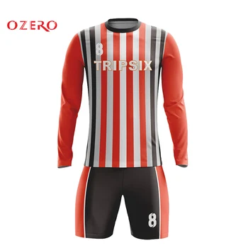 

custom kids latest new design embroidery polyester long sleeve soccer jersey shirt patterns