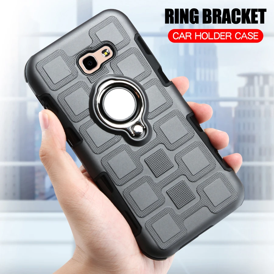 

Luxury Silicone Case For Samsung Galaxy A3 2017 Back Cover For Galaxy A3 2017 A320 A320F Hard Case TPU Ring Car Stand Phone Case