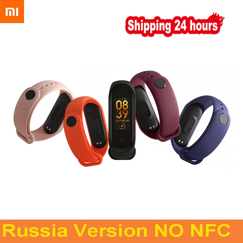 Xiaomi mi Band 4 NFC версия новейшая музыка Смарт mi band 4 браслет сердечного ритма фитнес 135 мАч 3 Цвета экран Bluetooth 5,0 - Цвет: Russia NO NFC
