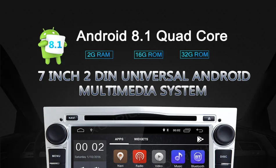 Clearance 2 Din Android 8.1 Car Multimedia Player For Opel Astra H Vectra C Zafira b Corsa C D G Meriva Vivaro GPS Navigation Radio DVD 0