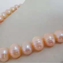 18 дюймов Элегантный 12-13 мм натуральный розовый пресноводный жемчуг ожерелье