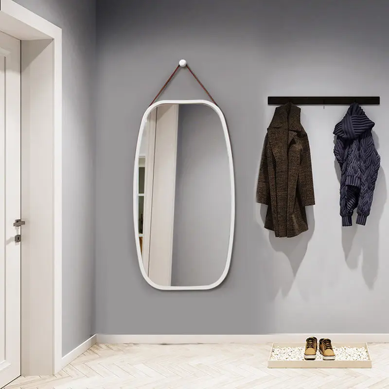 Железное Настенное подвесное круглое зеркало, креативное зеркало для ванной комнаты, простое модное туалетное зеркало, украшение для дома