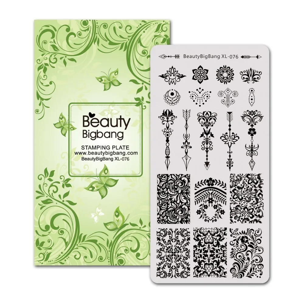 BeautyBigBang пластины для штамповки ногтей кленовые листья цветок изображения 6*12 см пластина для стемпинга для нейл-арта плесень шаблон для ногтей XL-064 - Цвет: 76