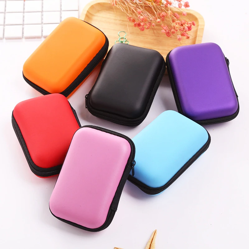 RACAHOO Zipper Hard Earphone Case EVA Leather Headphone Storage Bag Protective Usb Cable Organizer Portable Earbuds Pouch Box3