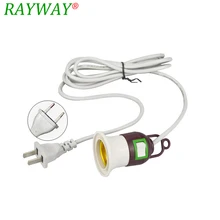 Цоколь лампы E27 с кнопочным переключателем и шнуром питания 3 м, 110 В, 220 В, штепсельная вилка европейского и американского стандарта, E27, винтовой держатель для лампы, лампа для выращивания