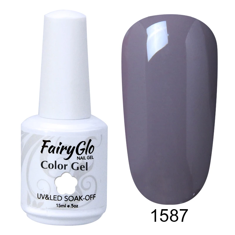 FairyGlo 15 мл Гель-лак для ногтей УФ-светодиодный гель-лампа для ногтей замачиваемый полуперманентный лак для ногтей гибридная краска геллак чернила - Цвет: G1587