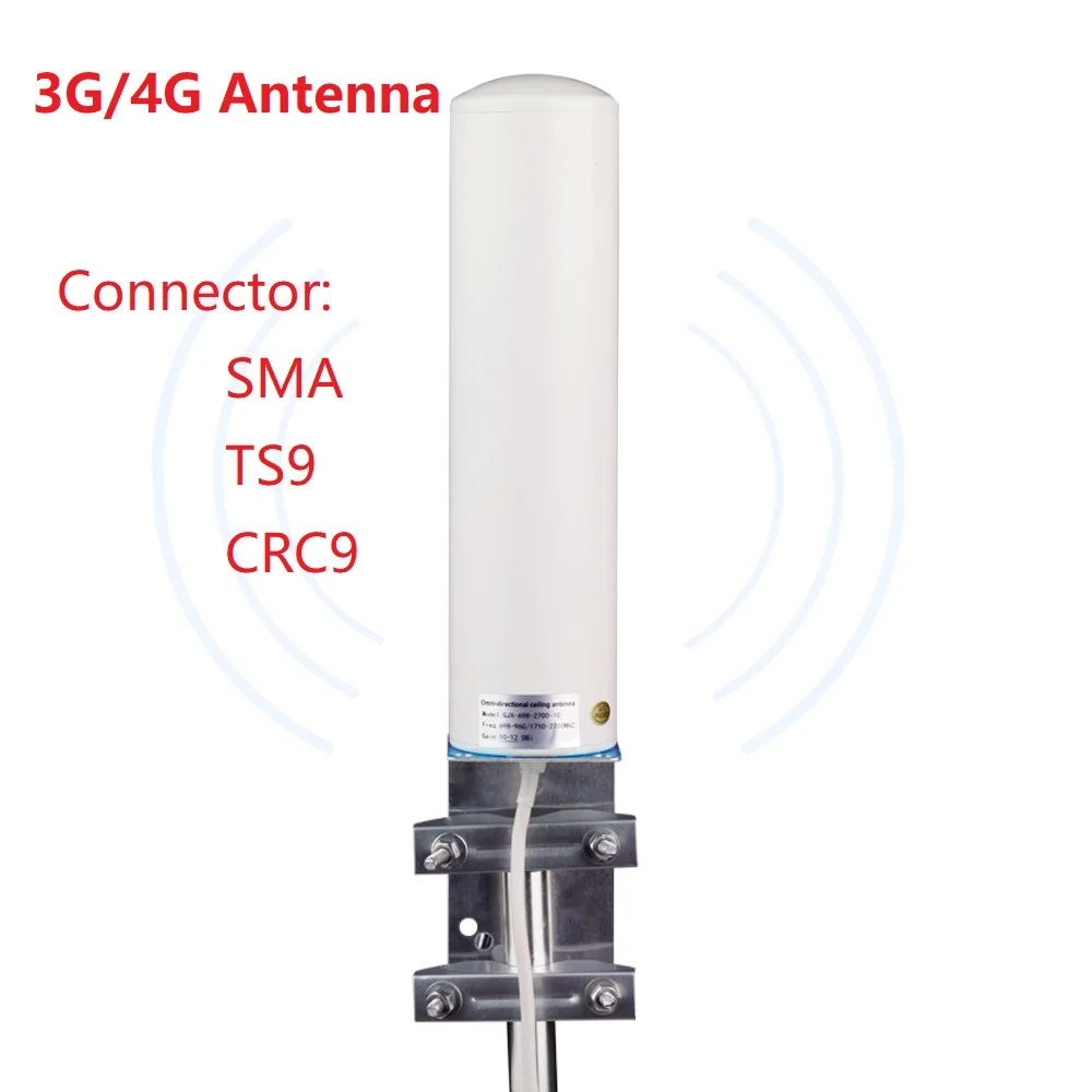 700 ~ 2600 мГц 8dbi 3 г 4G LTE антенны Мобильные антенны 2 * SMA/2 * CRC9/2 * TS9 Мужской Разъем Booster MIMO панельная антенна + 2 м