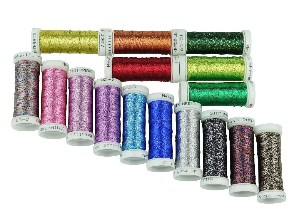 Металлическая нить для вышивальной машины с 32 яркими цветами и не легко сломать