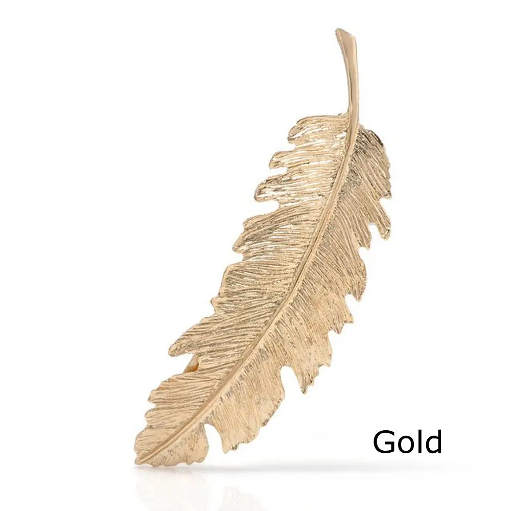 style A-gold Модная 1 шт. женская заколка для волос с листьями и перьями металлическая Геометрическая заколка для волос украшение для волос вечерние аксессуары для волос - Цвет: style A-gold