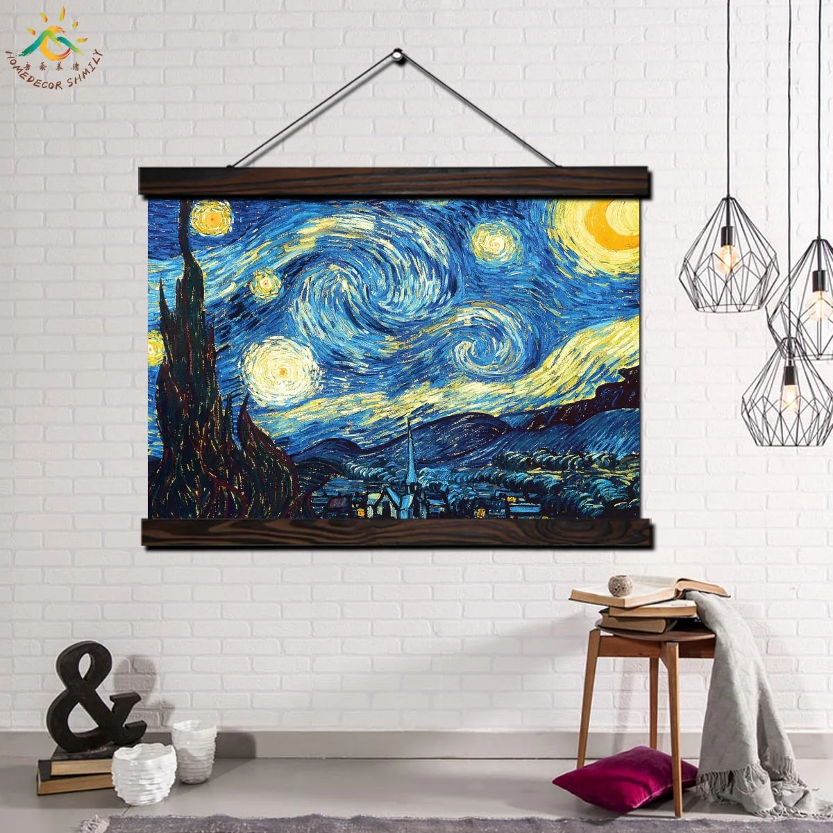 

Starry Night Modern Wall Art Print Pop Art Picture And Poster Frame Hanging Scroll Canvas Painting for Living Room Decoration