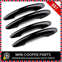 2015 yeni Mini Cooper saf siyah ABS malzeme UV korumalı kapı kulp kılıfı Mini Ray stil Mini Cooper için F55 F6 (4 adet/takım)