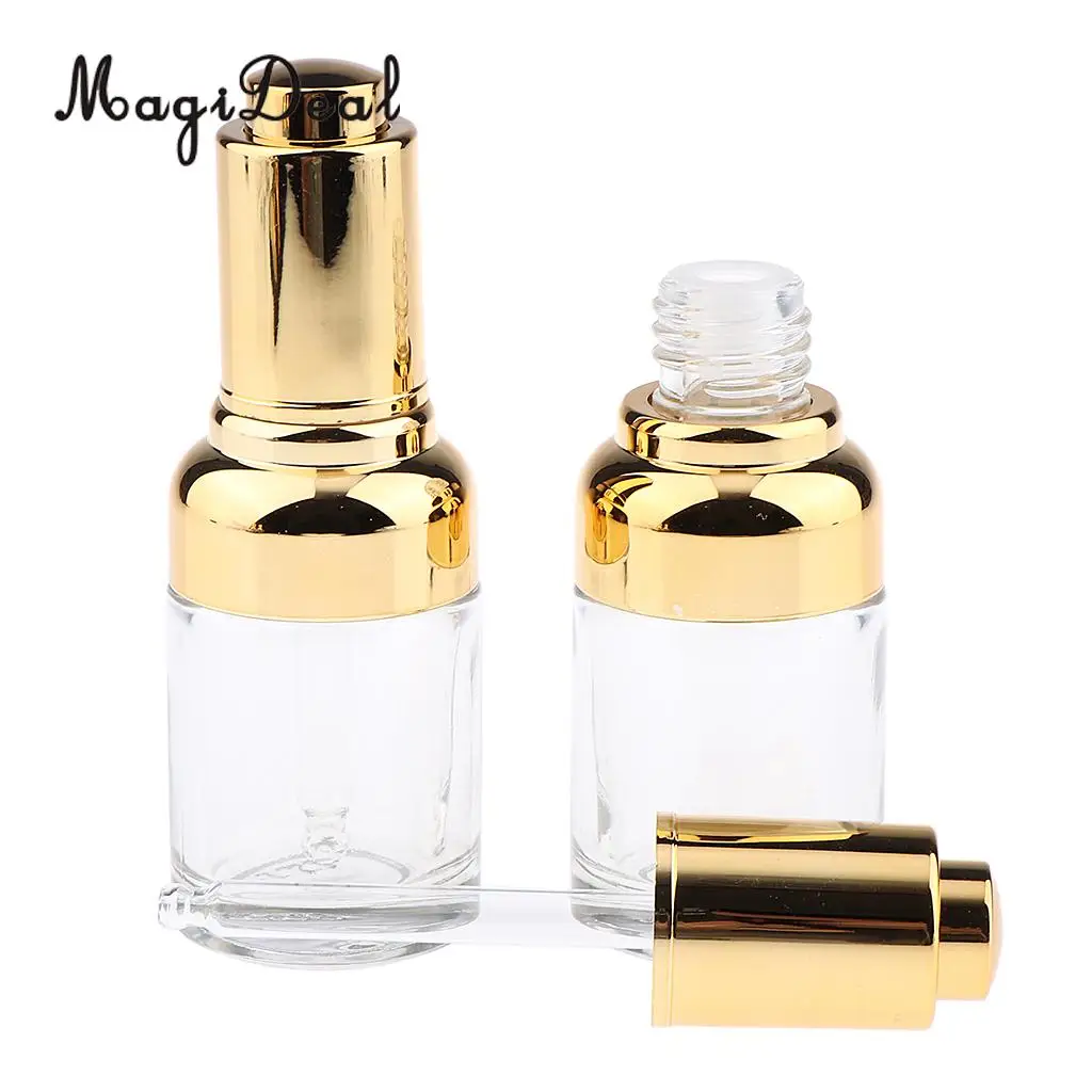 2Pcs Empty Dropper Bottles Essential Oils Dispenser Perfumes Pipette Vials 30ml/1 Ounce