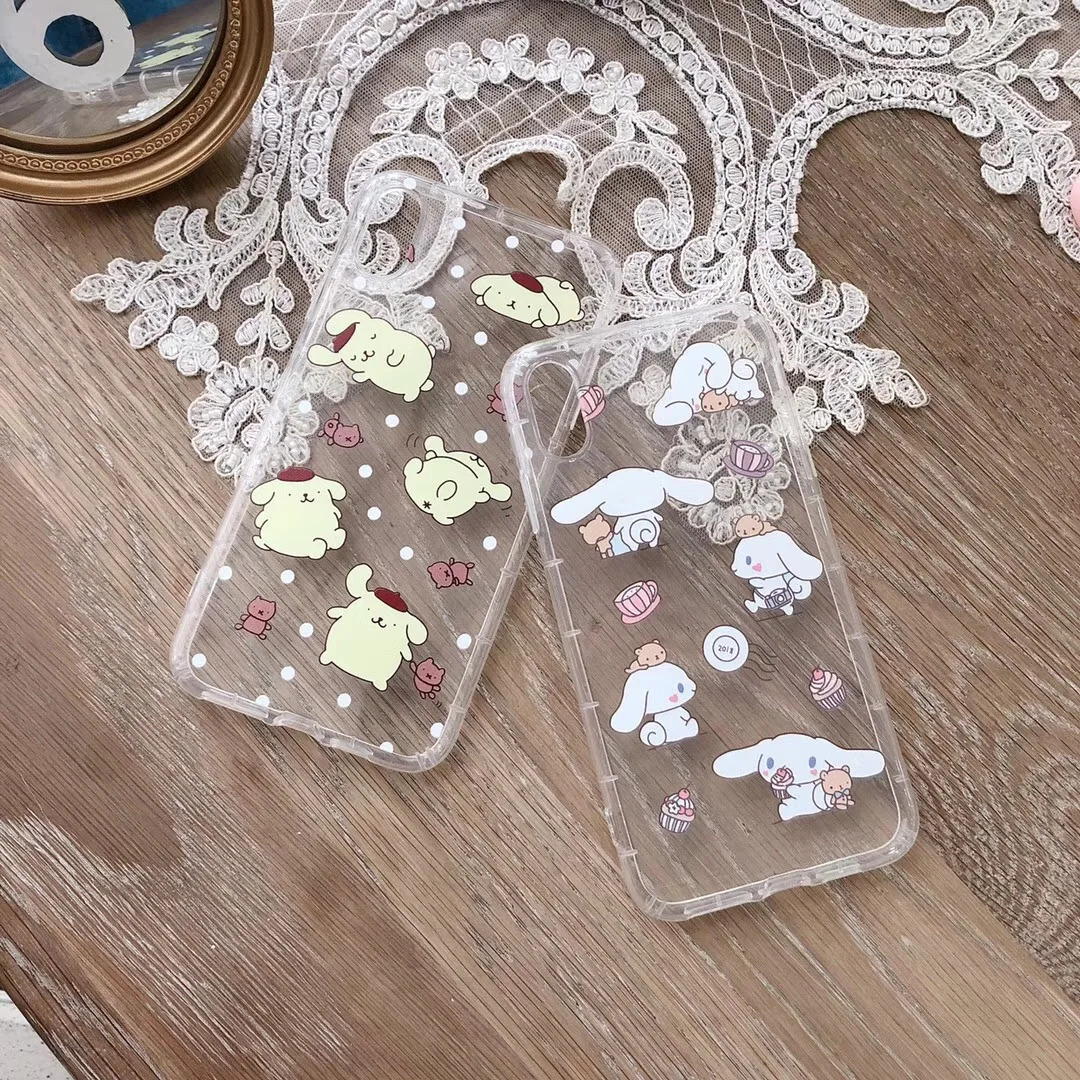 Корейский INS милый чехол для телефона Cinnamoroll My Melody для iPhone X, XS, Max, Xr, 8, 7, 6, 6s Plus, прозрачный чехол из ТПУ с рисунком японского аниме