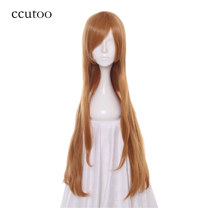 

ccutoo Sword Art Online Yuuki Asuna 80cm Golden Brown Long Straight Braid Hair Styled Synthetic Party Cosplay Wig