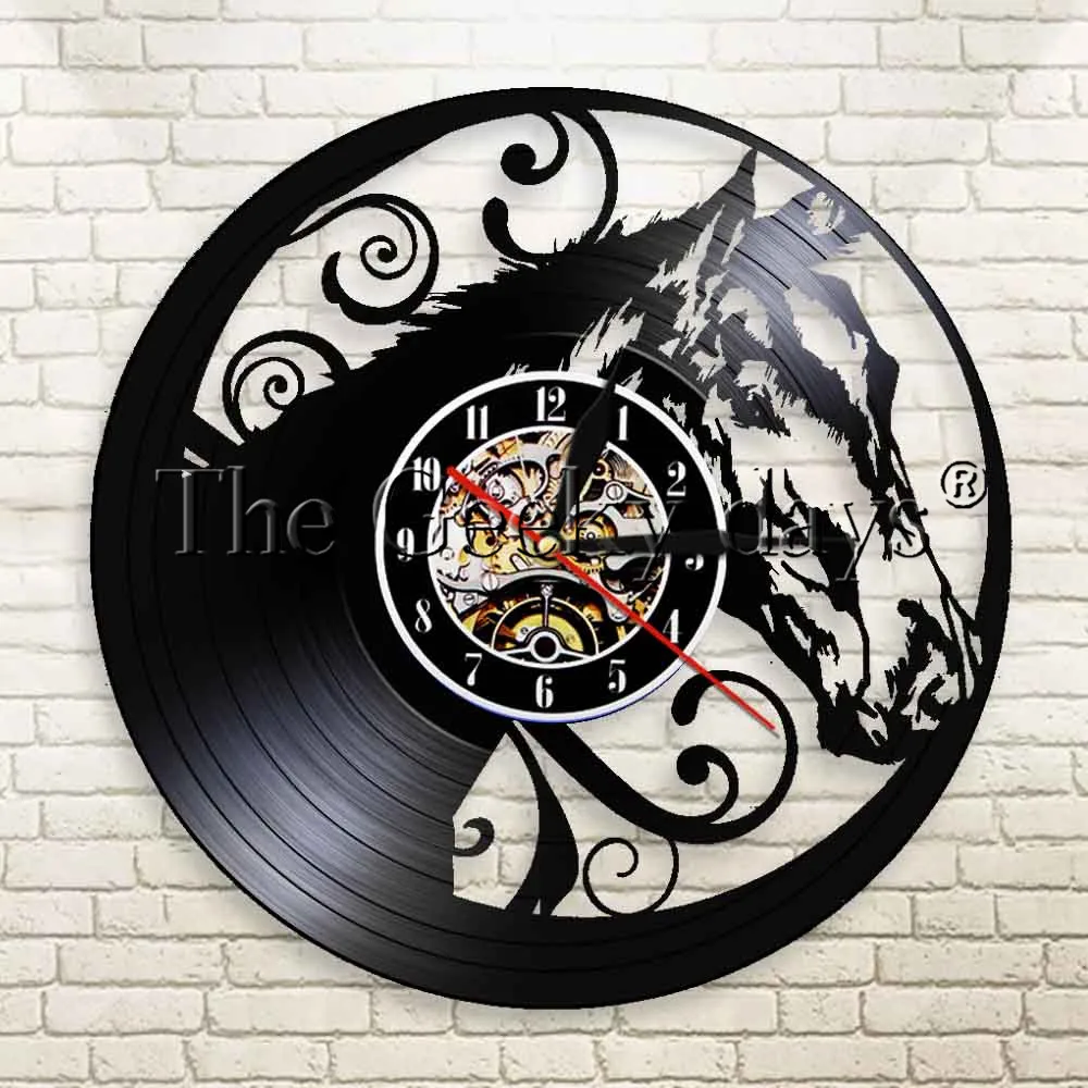 1Piece Pretty Horse Head Wall Clock Wildlife Animal Vintage Vinyl LP
