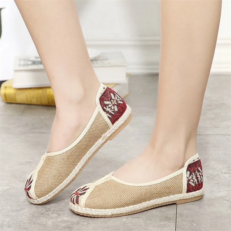 linen ballet flats