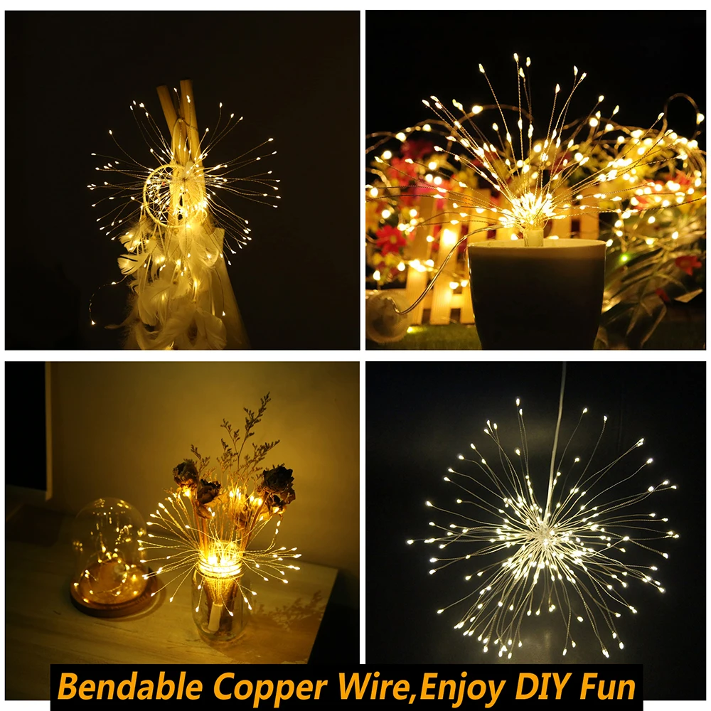 DIY LED Fairy String Light 150LEDS Battery Operated Starburst Holiday Light with Remote Control Decoration for Garden Room Party DIY LED Fairy String Light 150LEDS Battery Operated Starburst Holiday Light with Remote Control Decoration for Garden Room Party