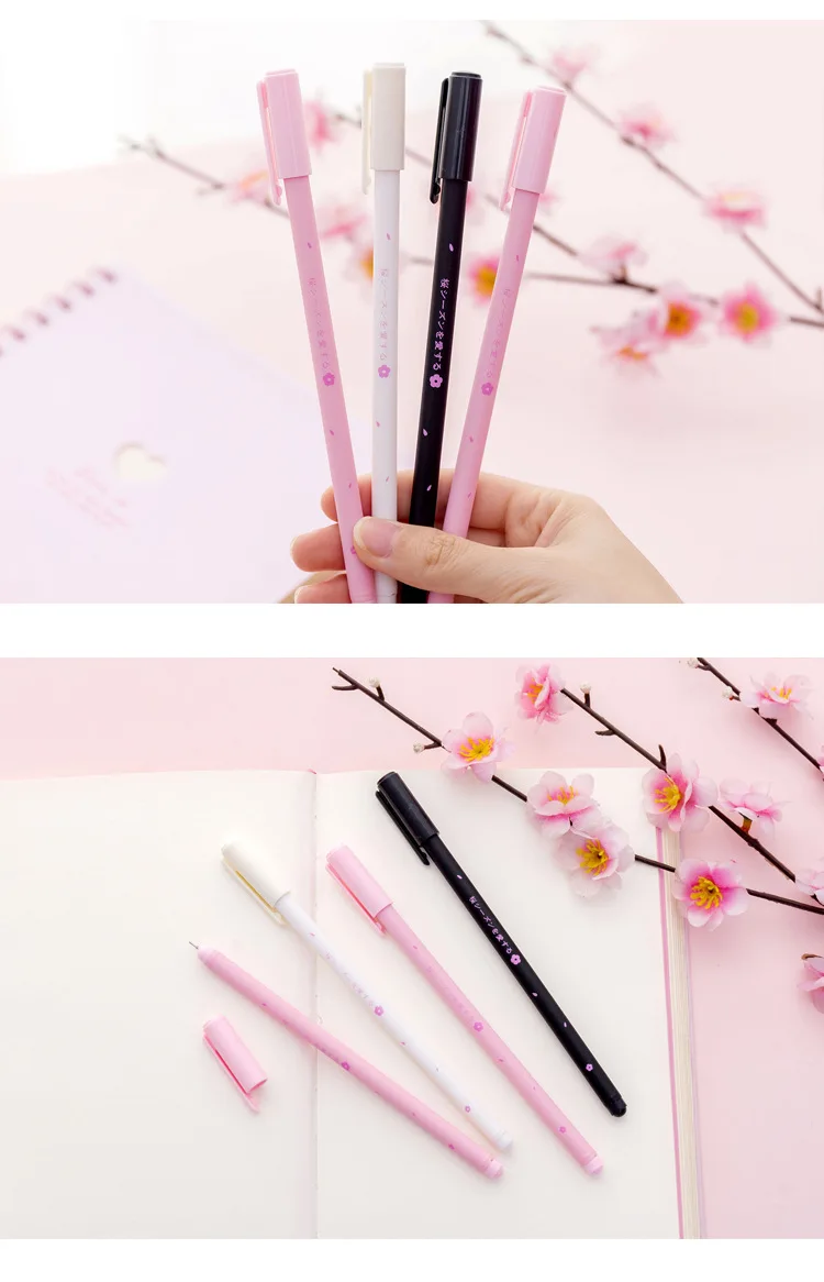 3 шт./партия вишневые цветы прекрасный свежий гелевая ручка подпись ручка Escolar Papelaria школьные офисные принадлежности рекламный подарок
