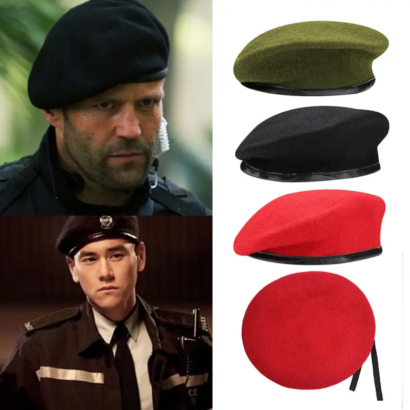 Модная Военная армейская солдатская шляпа для мужчин и женщин, шерстяной берет, форменная кепка, классический берет для художника, Кепка