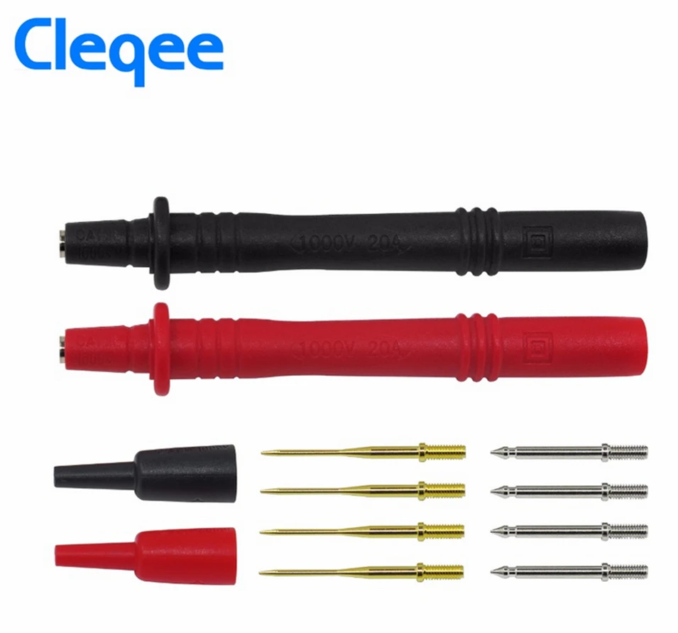 Новые Пробники Cleqee P1300A для мультиметра, сменный позолоченный мультиметр, пробник, набор тестовых проводов, 4 мм, разъем типа "банан", защитная крышка, пробник