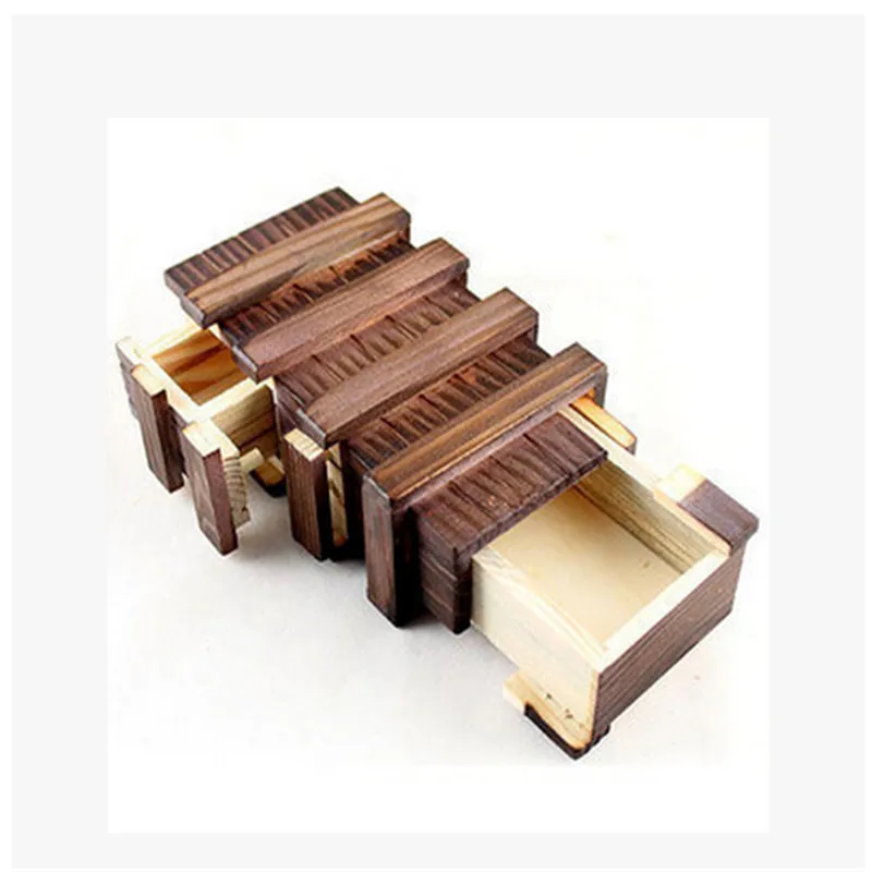 HEY FUNNY 1 piece Wooden Three Open Big Magic Box Adult Puzzle Wood Disassembly Unlocking Organ