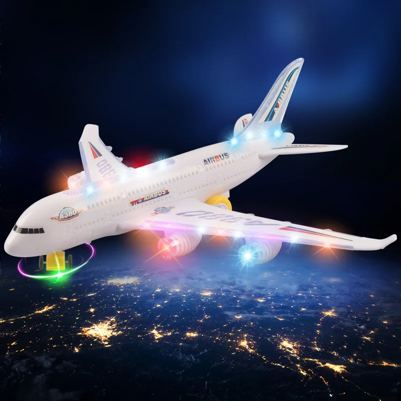 New Mini Airbus A380 Model Airplane Electric Flash Light Sound Toys Airbus Model Plane Universal Airplane Toys for Children children s inertial toy engineering vehicle sound and light double deck large transport cars pull back car airplane model set