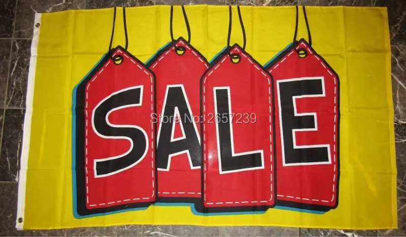 Red Sale Tags Yellow Flag