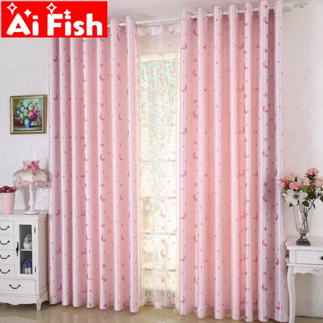 Best Offers Fashion Lovely Pink Star and Moon Print Princess Room For Girls Curtain For Living Room the Bedroom Panels Drapes DF028-30 Best Offers Fashion Lovely Pink Star and Moon Print Princess Room For Girls Curtain For Living Room the Bedroom Panels Drapes DF028-30