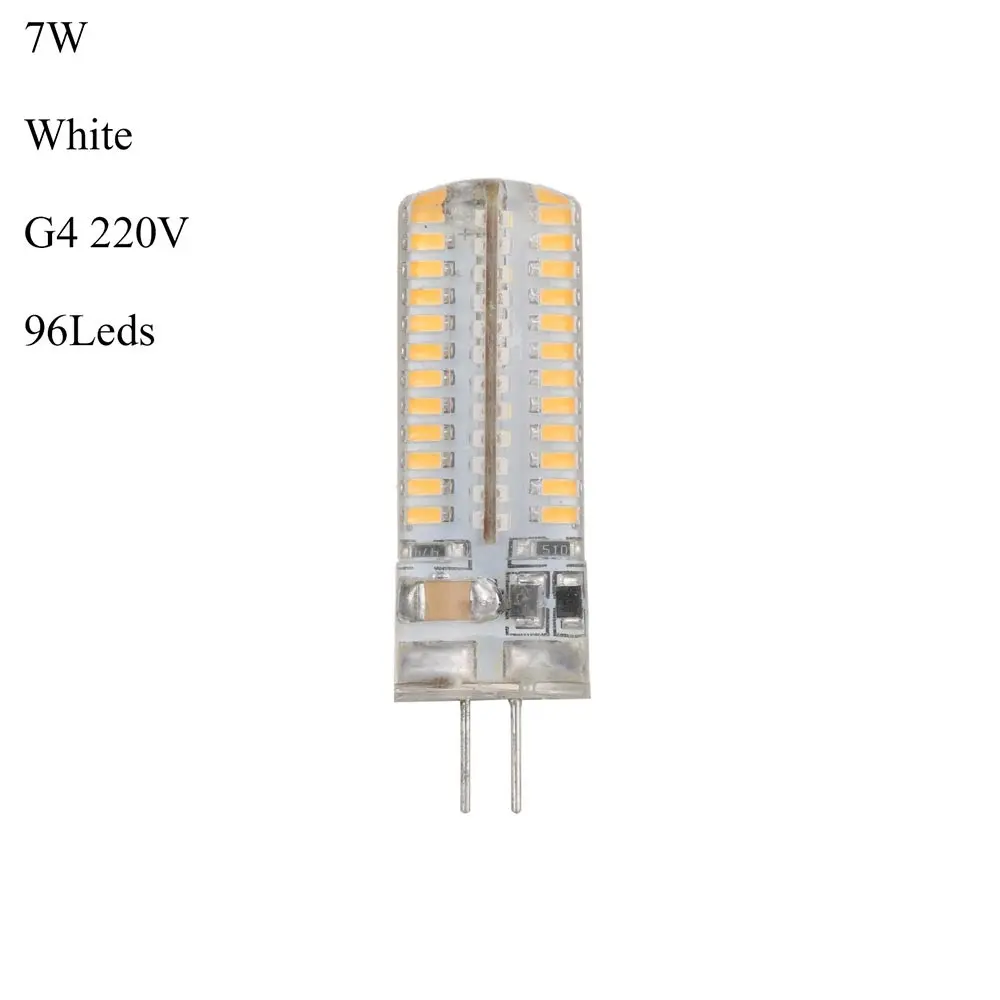 1 шт. G4 светодиодный SMD капсульный кукурузный свет лампы заменить галогенные 12 В/220 В теплый/холодный белый энергосберегающий светодиодный силиконовый светильник - Испускаемый цвет: 220V 7W white