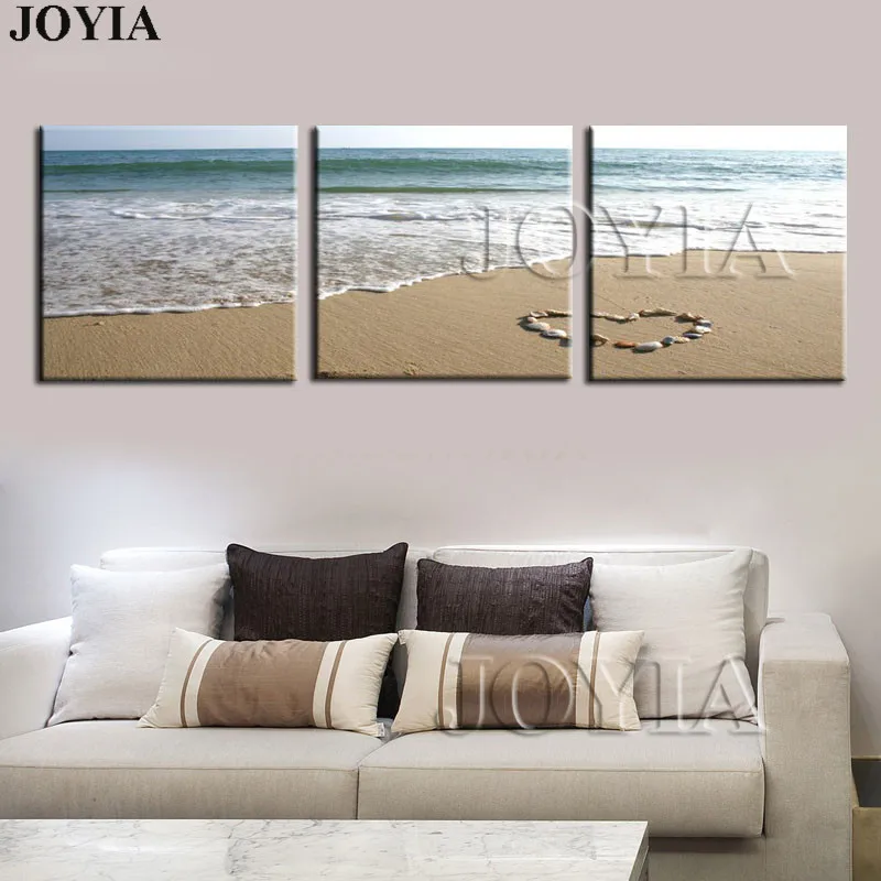 3 Piece Wall Art Beach Romantic Stone Seascape Paintings On Canvas Modern Pictures Bedroom Living Room No Frame With Free Shipping Worldwide Weposters Com